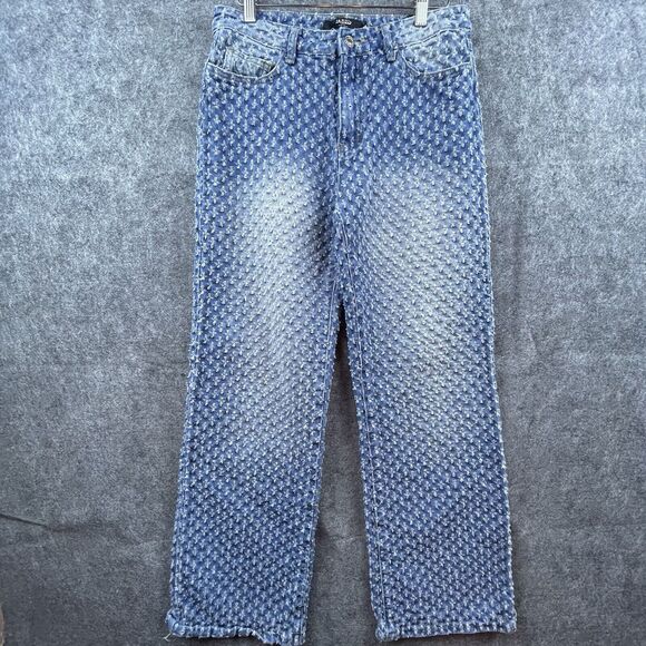 Jaded London Jeans Womens 26 Wide Slouchy Fit Petite Distressed Thrashed Faded - Picture 1 of 10